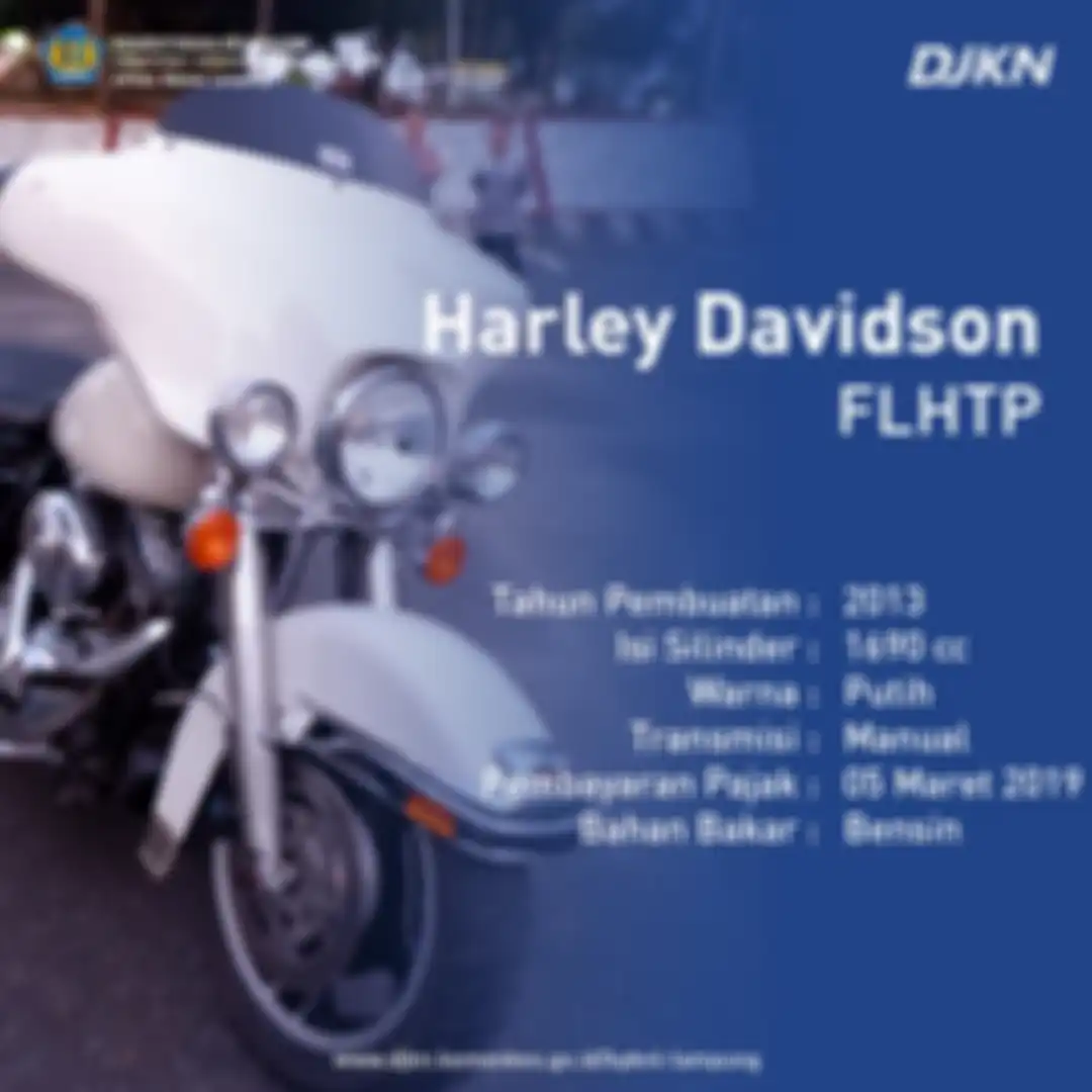 Spesifikasi singkat Harley-Davidson Electra Glide Police Edition yang dilelang.