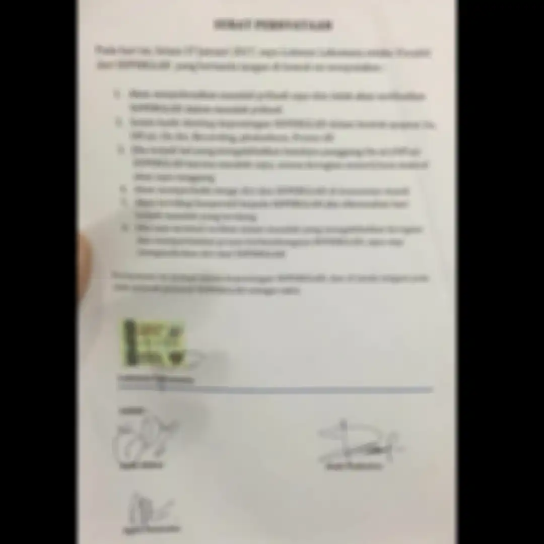 Surat Pernyataan Buluk dengan Superglad