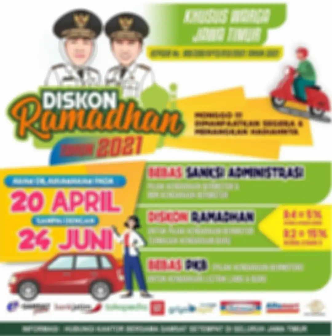 Diskon pajak kendaraan sampai pemutihan denda pajak di Jawa Timur.