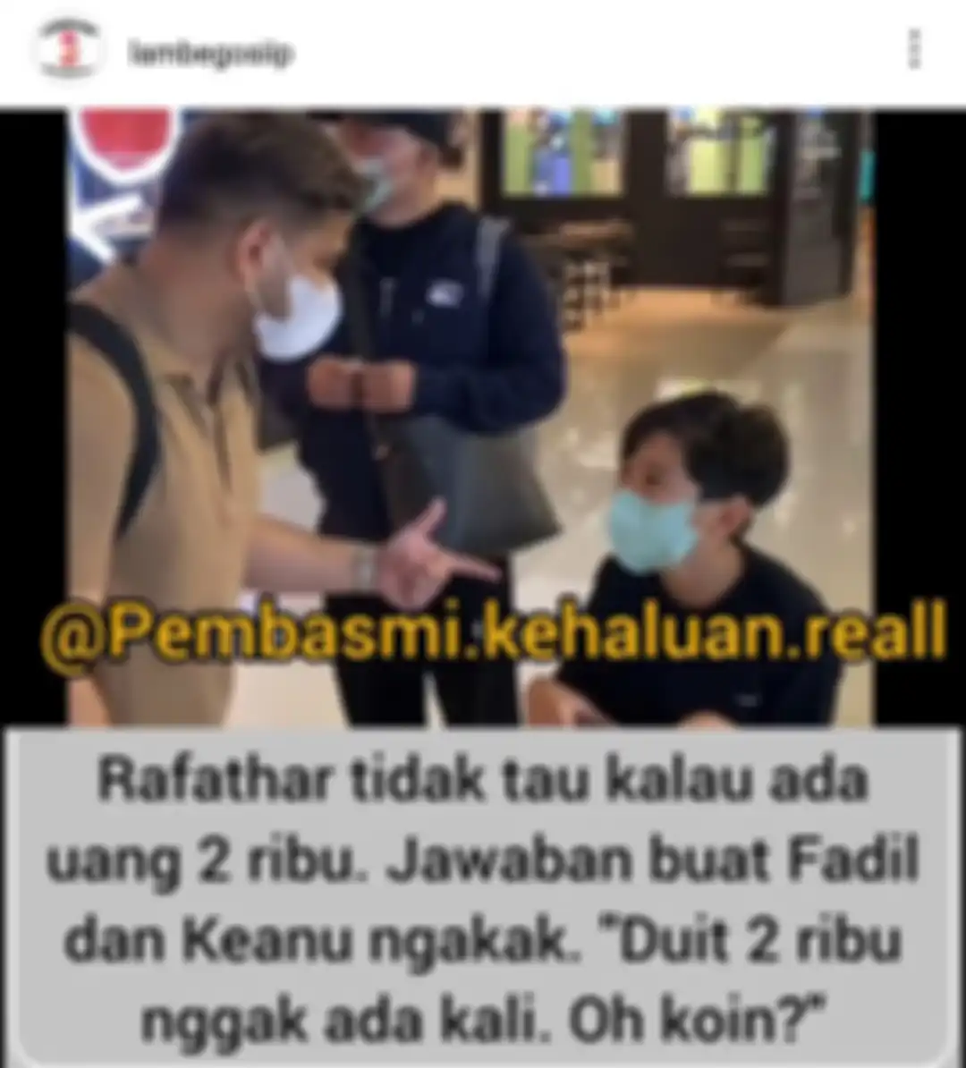 Rafathar tak tahu wujud uang Rp 2 ribu