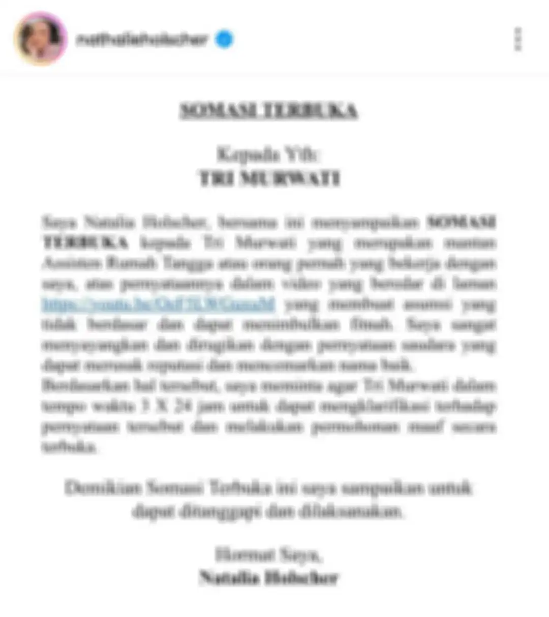 Nathalie Holcher Somasi Mantan ART