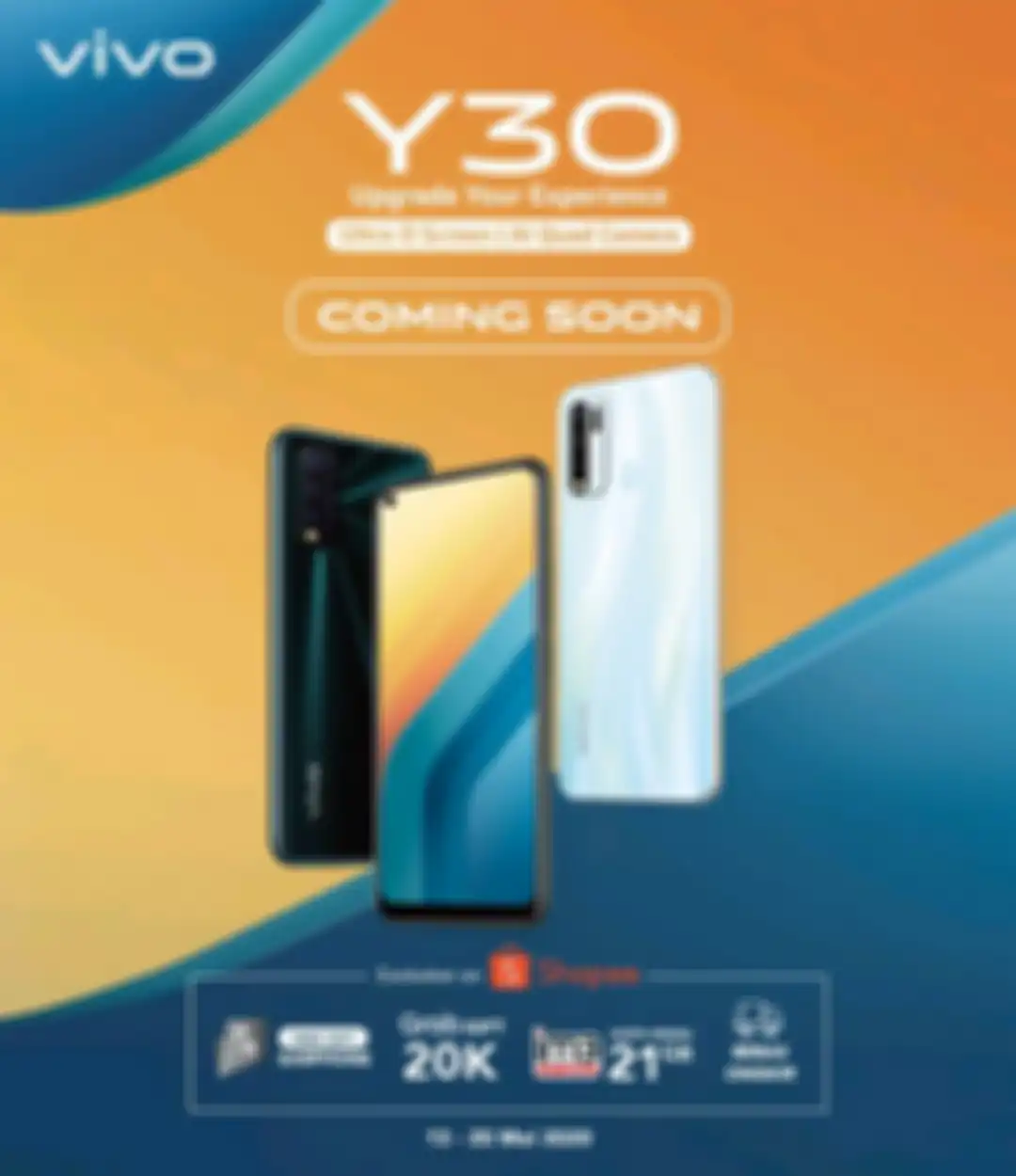 Poster Vivo Y30 yang terlihat pada halaman depan official store Vivo di Shopee