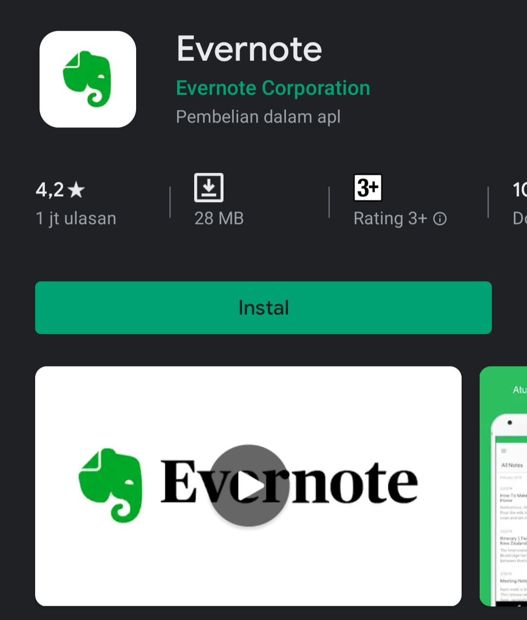 Aplikasi Evernote