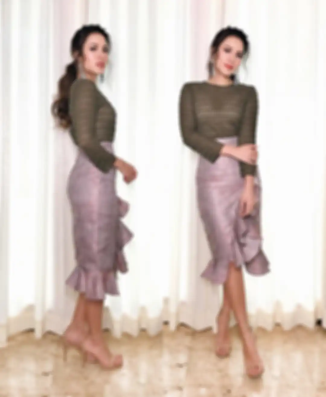 Ruffle skirt dan laser cut outfit ala Raisa