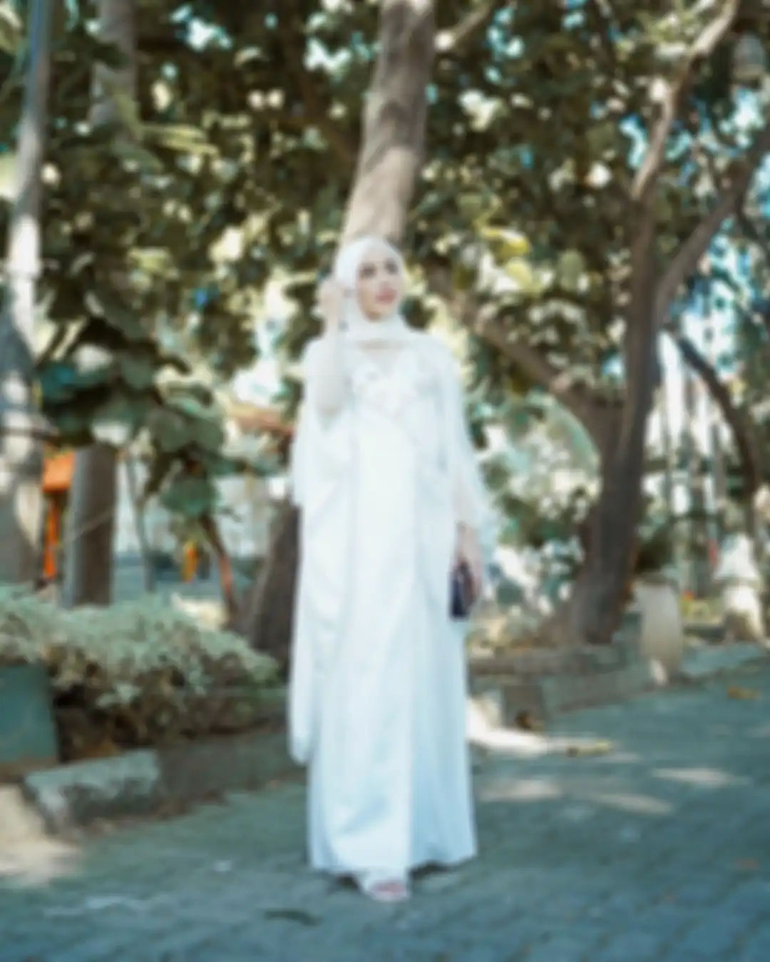 Model gamis putih untuk baju lebaran 2023