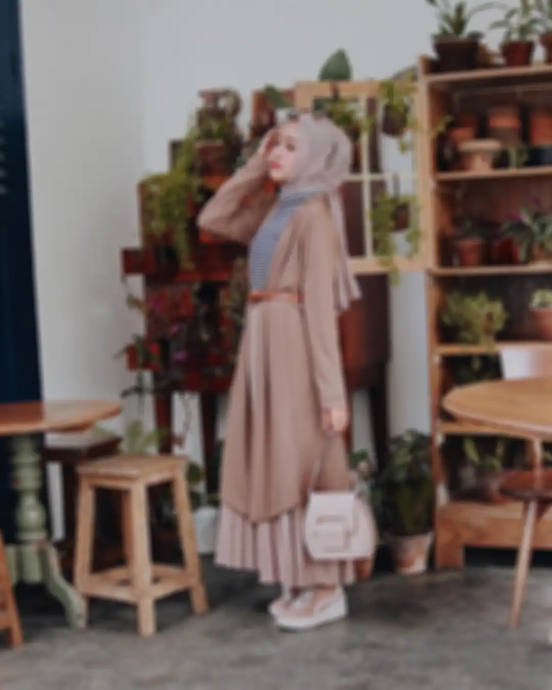 Rok plisket mocca