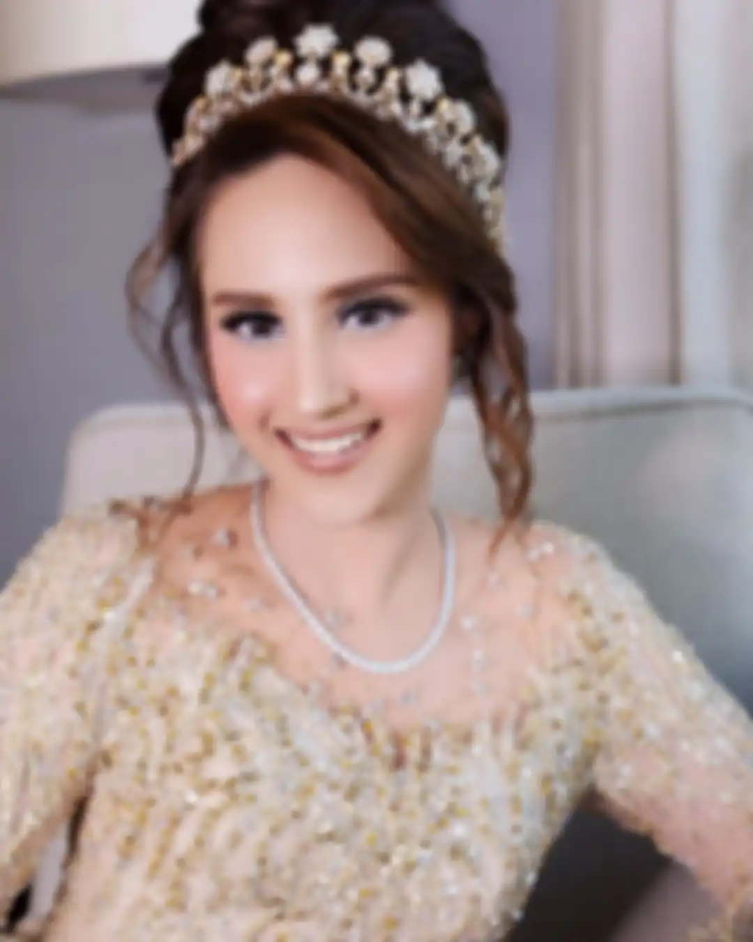 Makeup Tsamara Amany di resepsi pernikahannya.