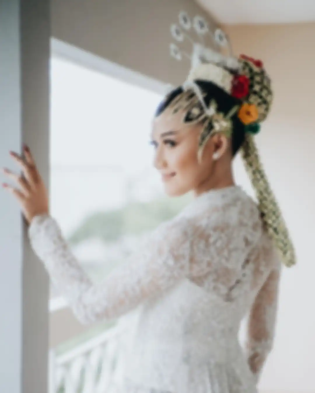 Detail riasan paes ageng Yogyakarta yang dikenakan Erina Gudono saat akad nikah. 