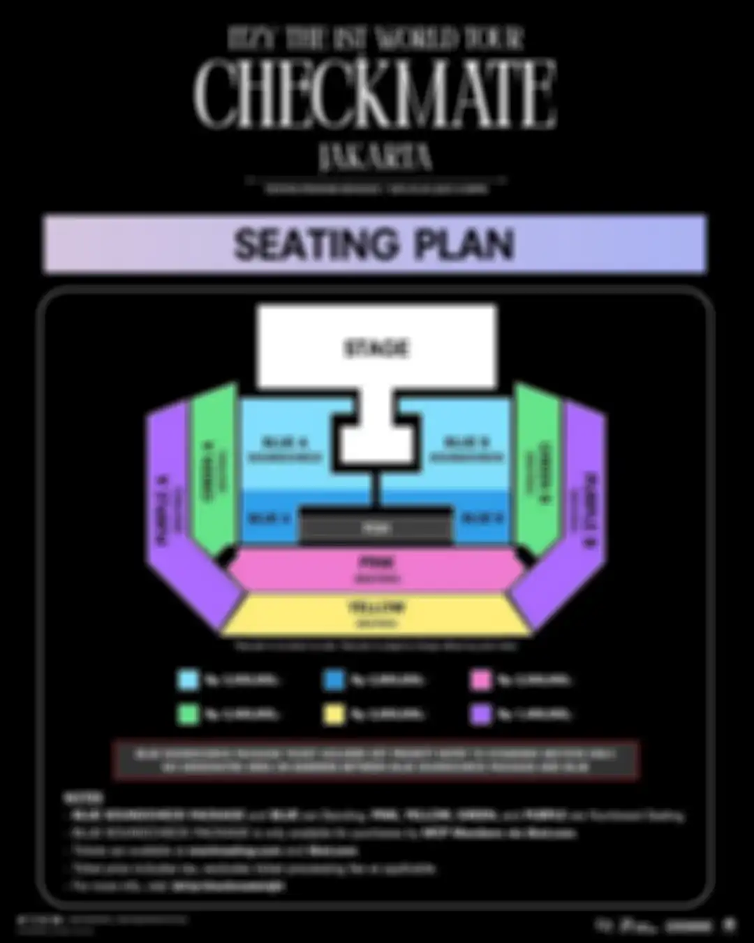 Seat plan konser ITZY The 1ST World Tour CHECKMATE Jakarta di Tennis Indoor Senayan.