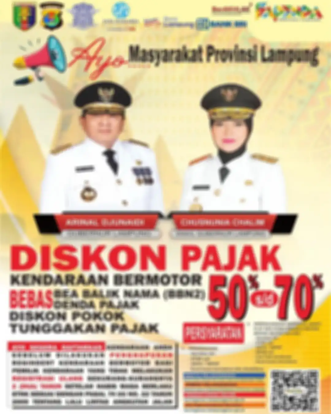Program diskon pajak kendaraan hingga 70 persen di Lampung berlaku hingga September 2023.