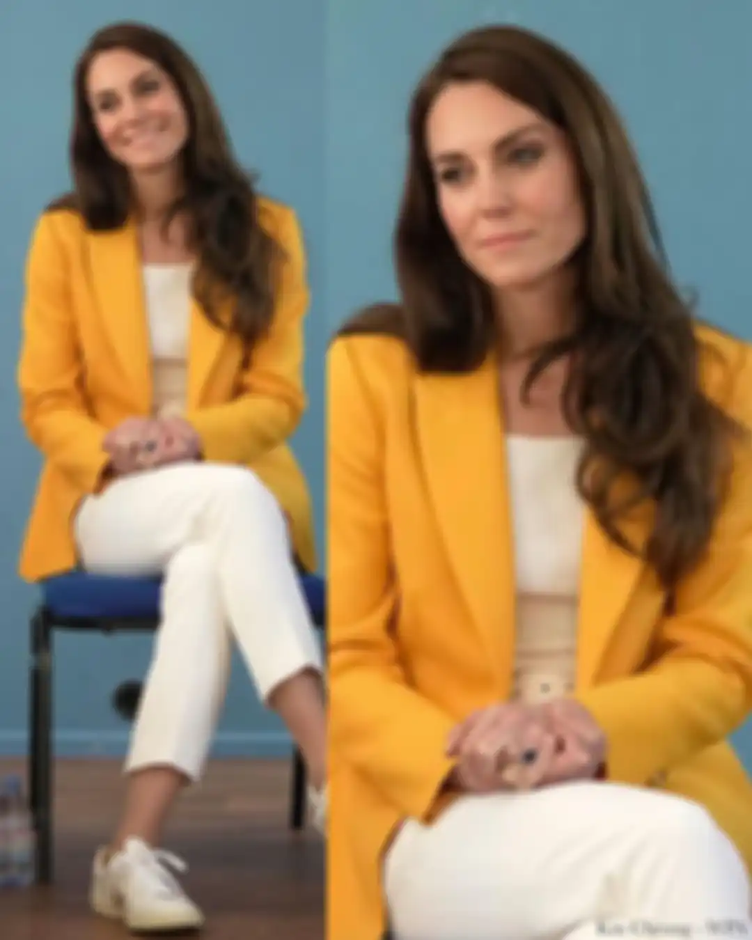 Penampilan kasual Kate Middleton dengan blazer kuning