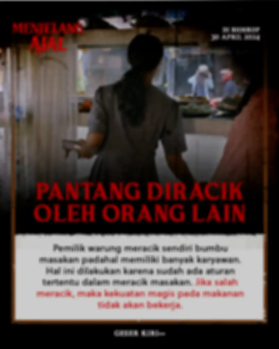 Makanan harus diracik pemilik warung