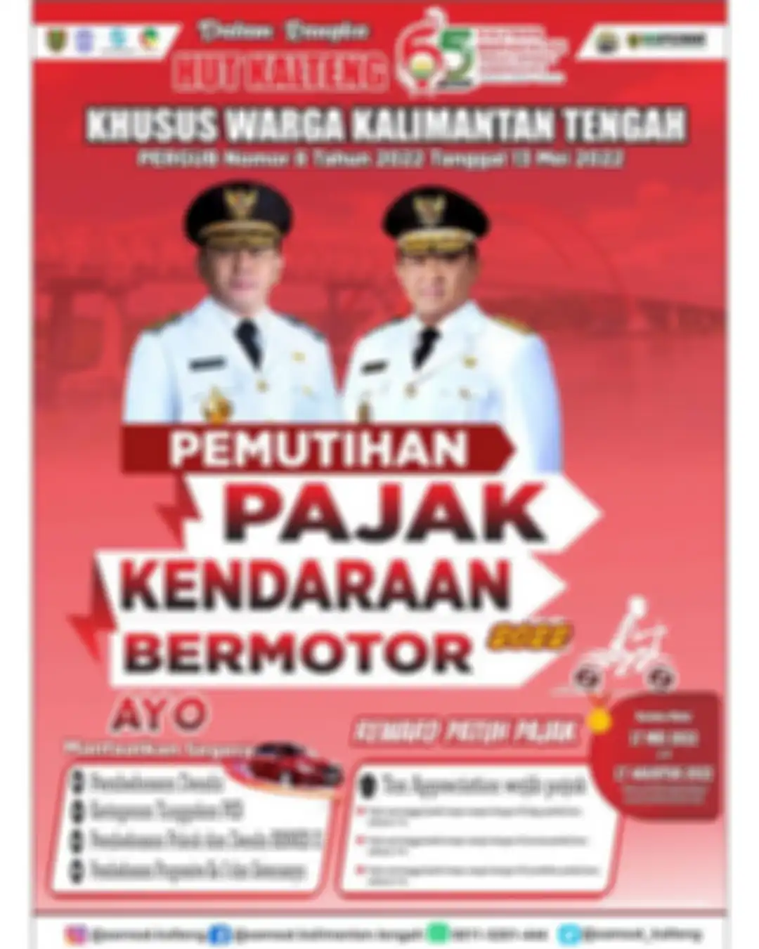 Program pemutihan pajak kendaraan di Kalimantan Tengah, denda pajak dihapus.