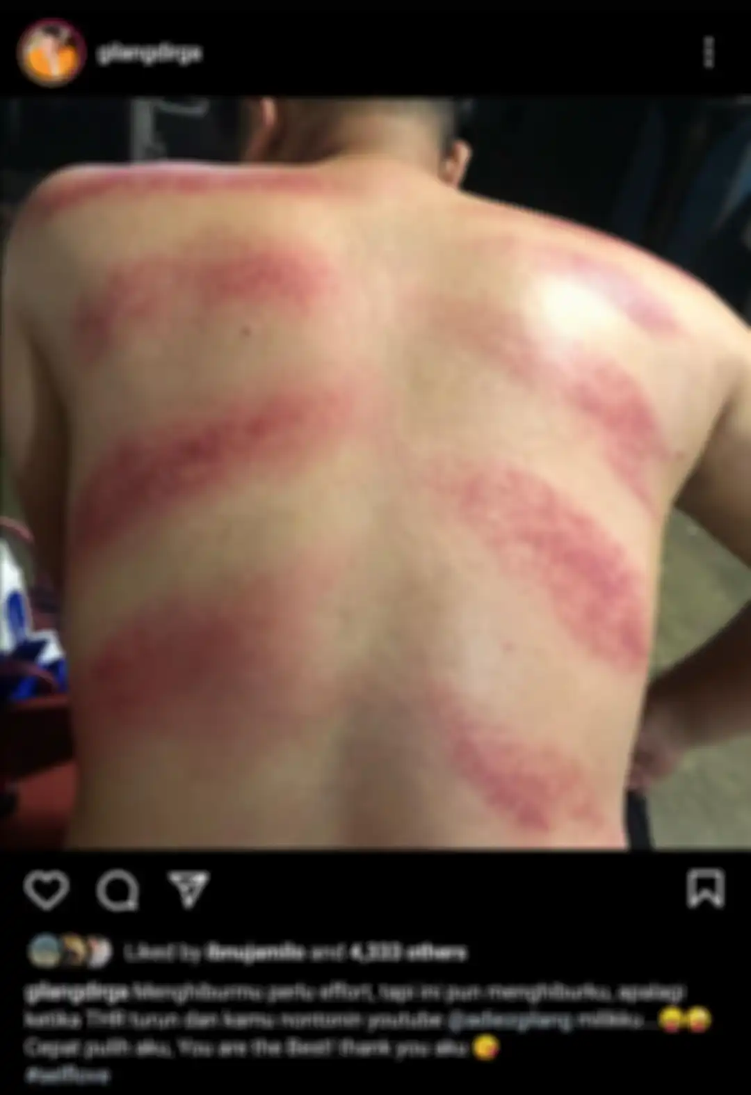 Tangkapan layar Instagram Gilang Dirga.