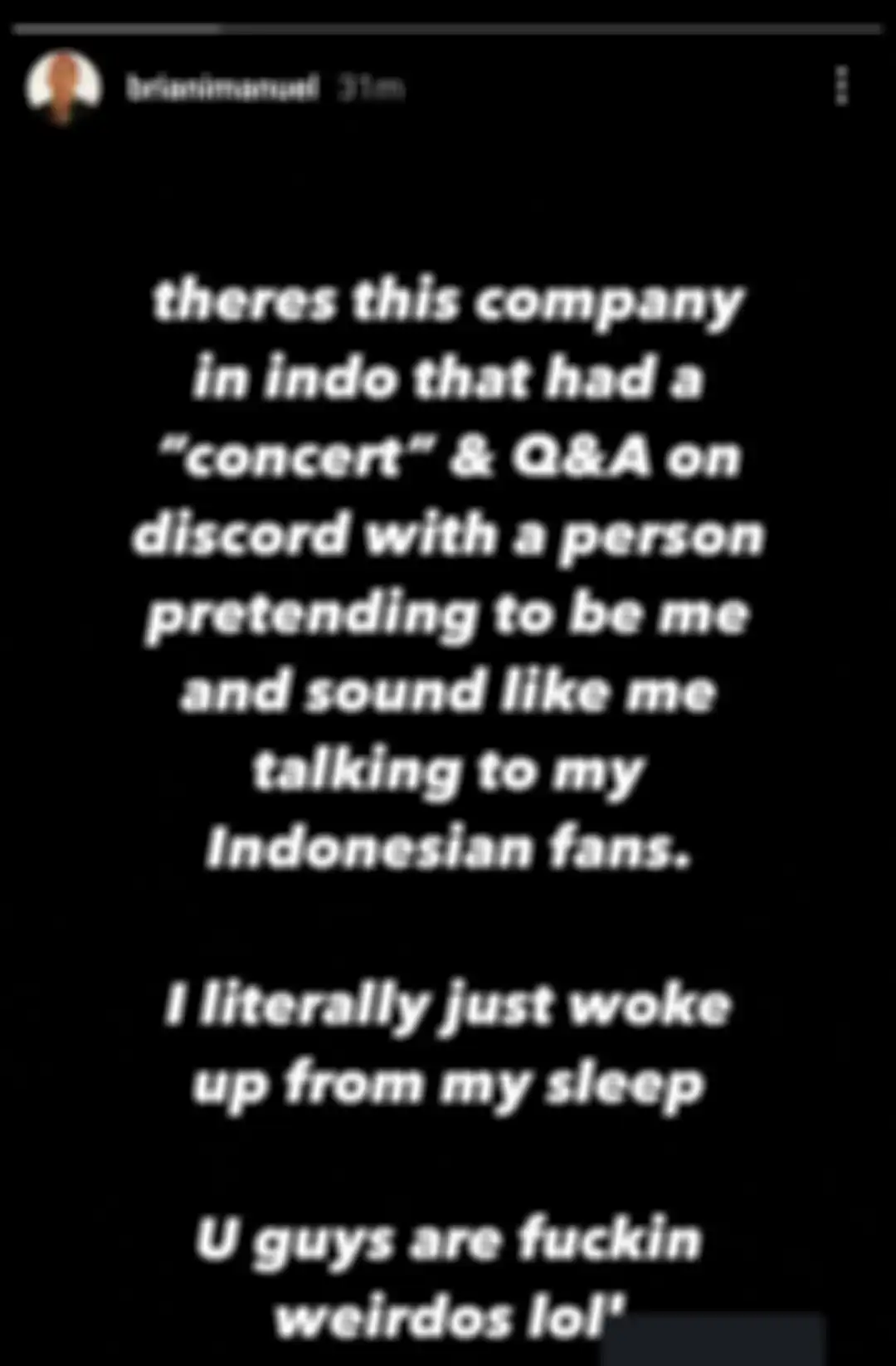 Unggahan story Rich Brian