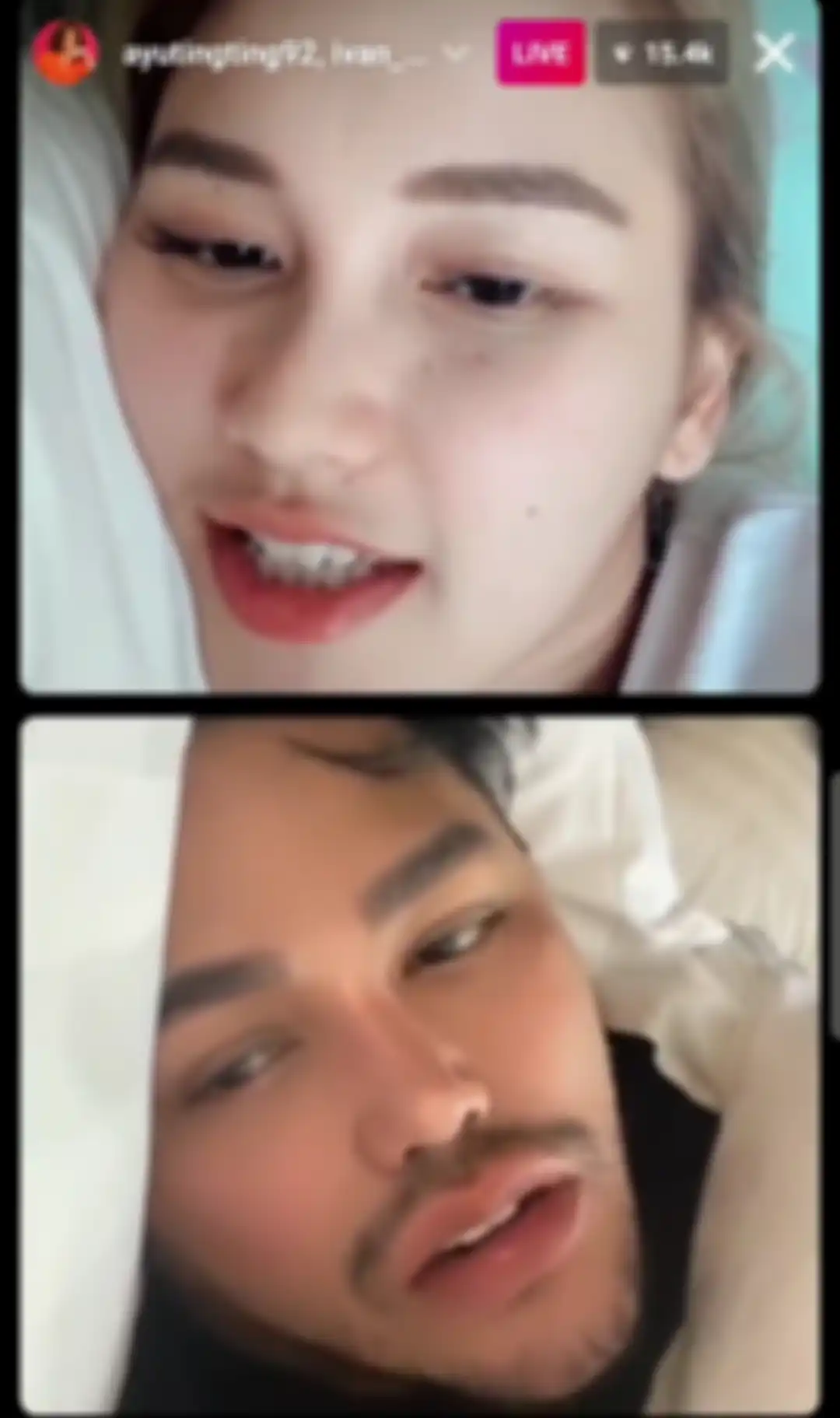 Ayu Ting Ting lakukan siaran langsung di lnstagram bersama lvan Gunawan