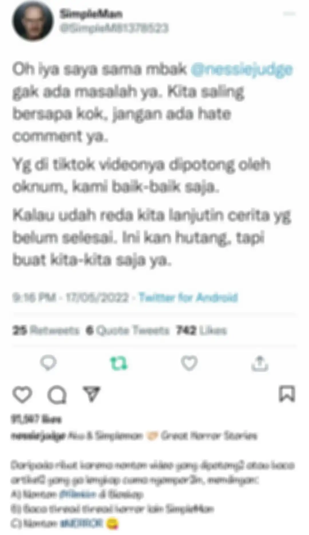 Ramai opini Nessie Judge tentang film KKN di Desa Penari