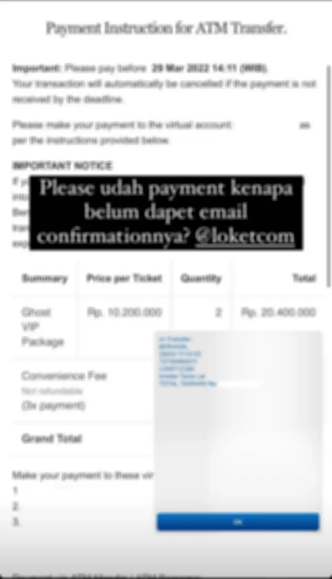 Netizen ngeluh belum dapat email konfirmasi saat berburu tiket Justin Bieber.