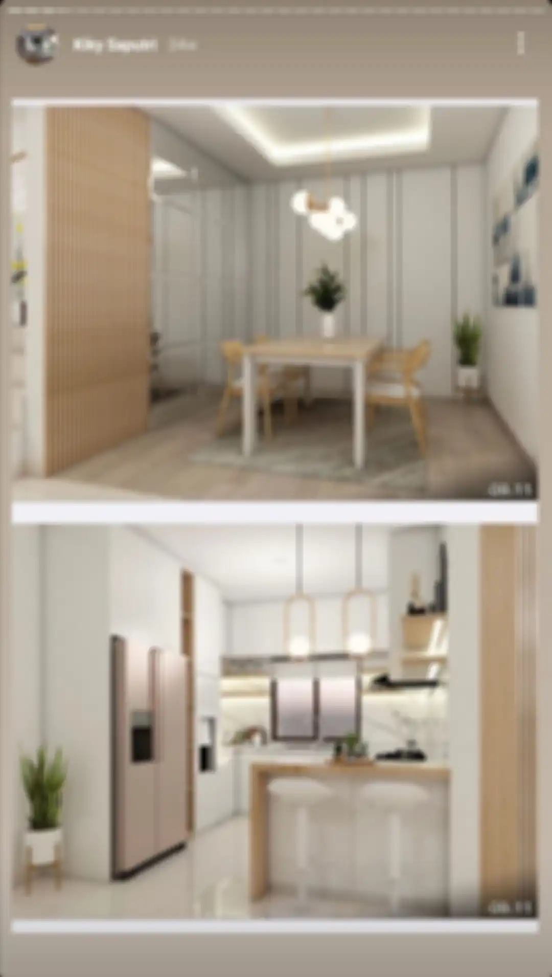 Dapur dan ruang makan di rumah artis Kiky Saputri.