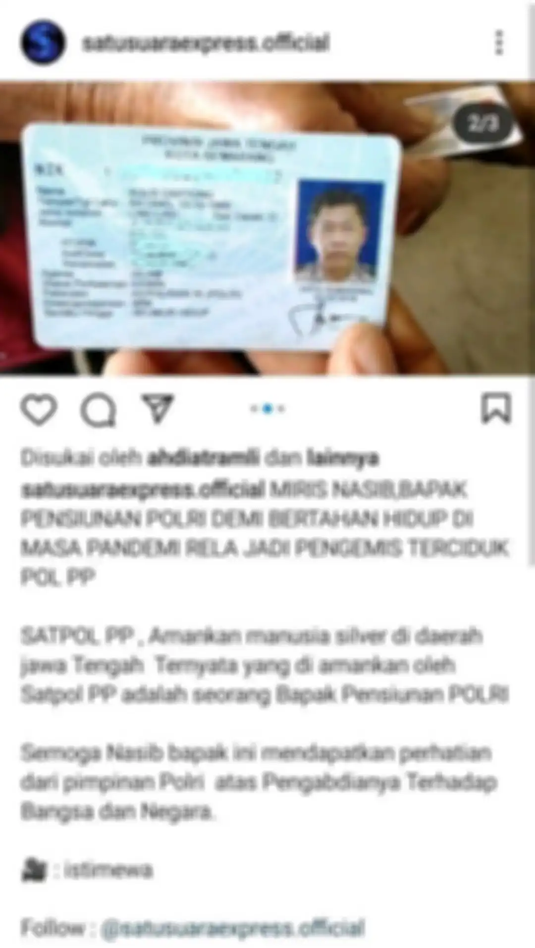 Foto pensiunan polisi jadi manusia bikin syok netizen. Tak sedikit dari mereka yang memention Gubernur Jawa Tengah Ganjar Pranowo.