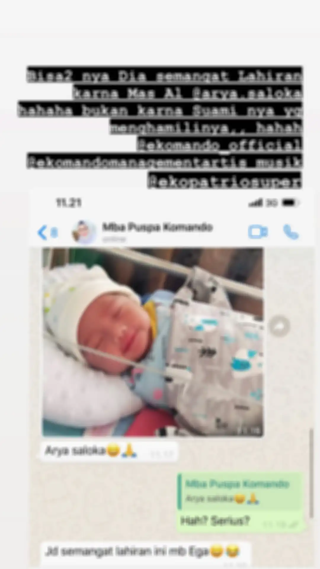 Instagram story Vega Darwanti