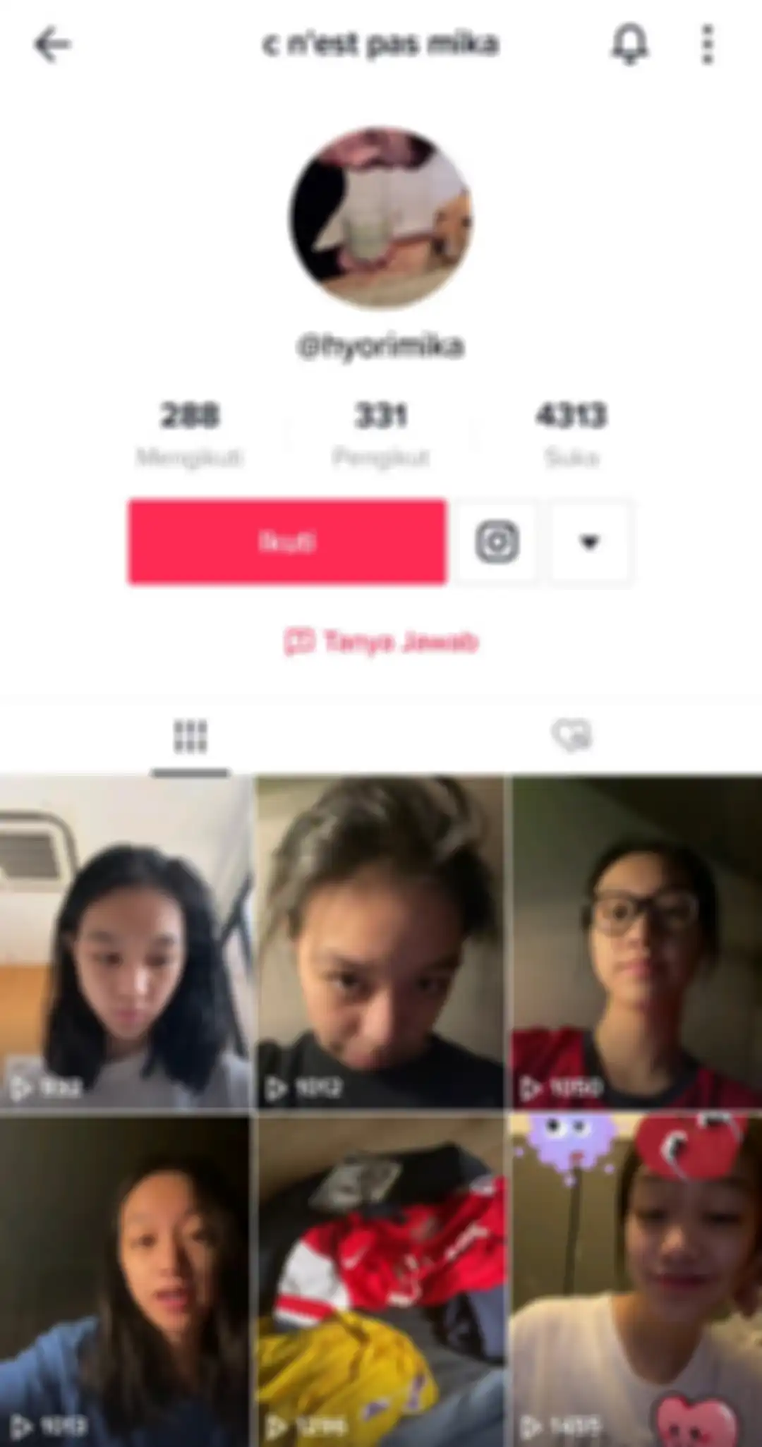 Akun Tiktok Mikaveli Taslim Putri Sulung Joe Taslim
