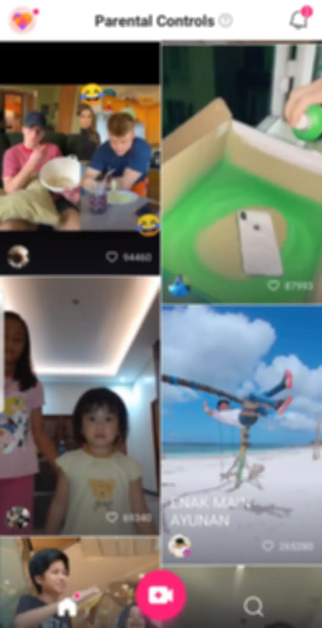 Tampilan fitur parental controls di aplikasi Likee