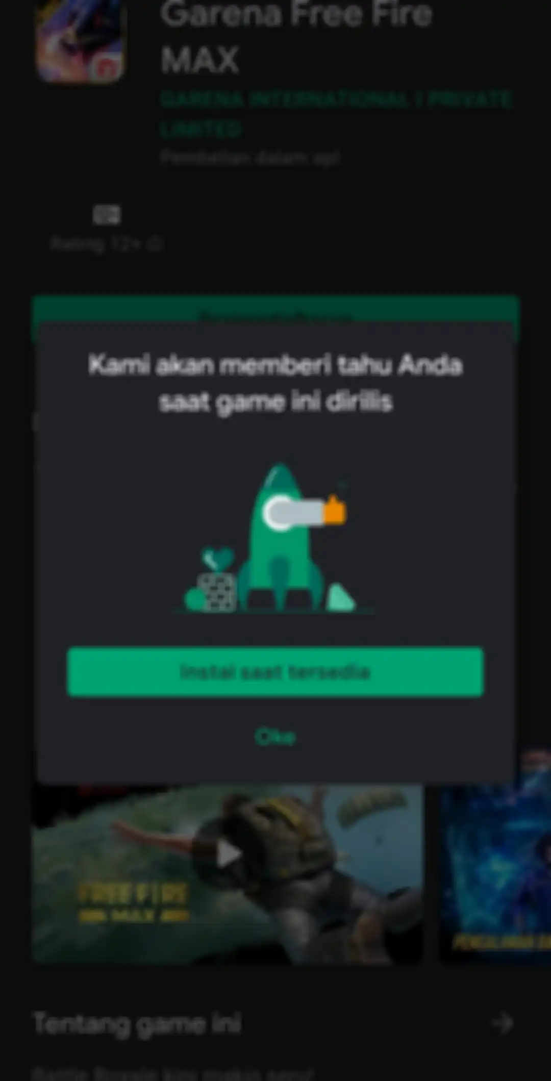Cara daftar pra-registrasi Free Fire MAX di HP Android via Play Store.