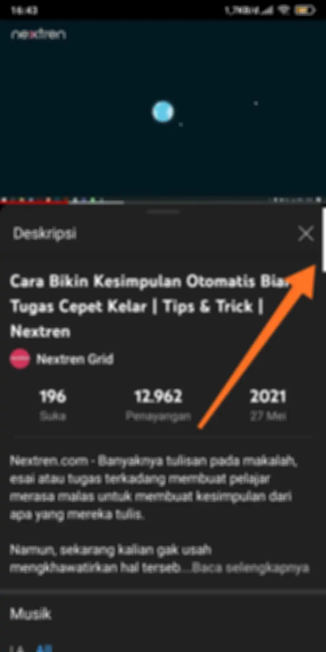 Kotak Alat Video pada YouTube