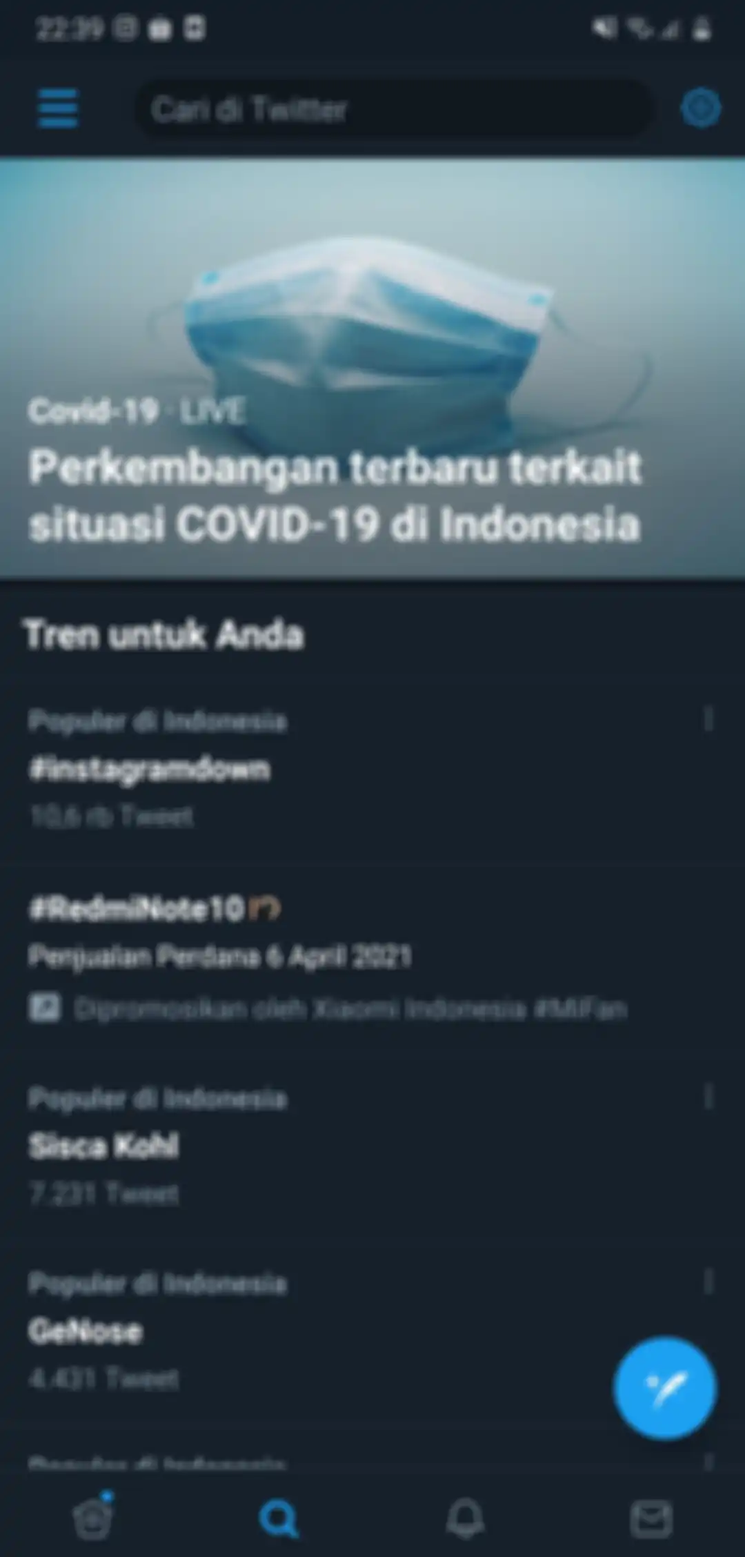 Instagram down jadi trending topic pertama Twitter pada hari Selasa (30/3) malam.