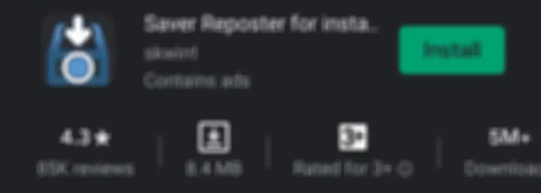 Aplikasi Saver Reposter for Instagram di Google Play Store.