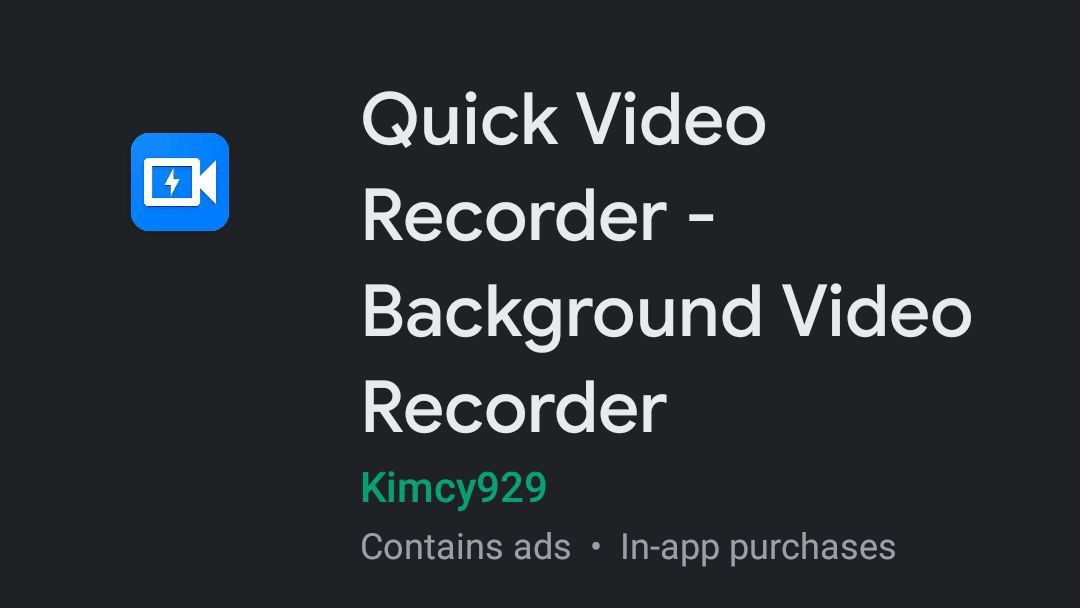 Aplikasi Quick Video Recorder