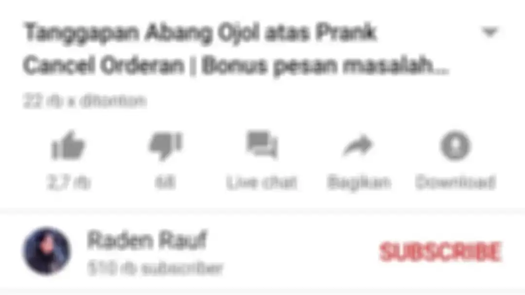 Daftar viewers, likes, dislike yang ada dj channel Youtube Raden Rauf