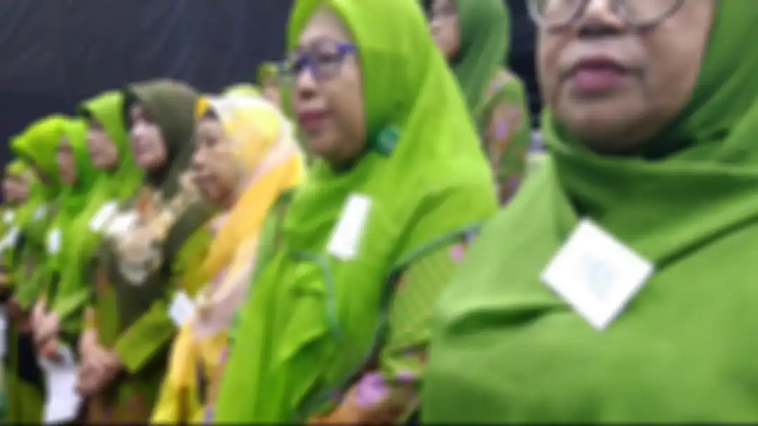 Sejumlah anggota Musimat Nahdatul Ulama yang ikut dalam acara Gojek