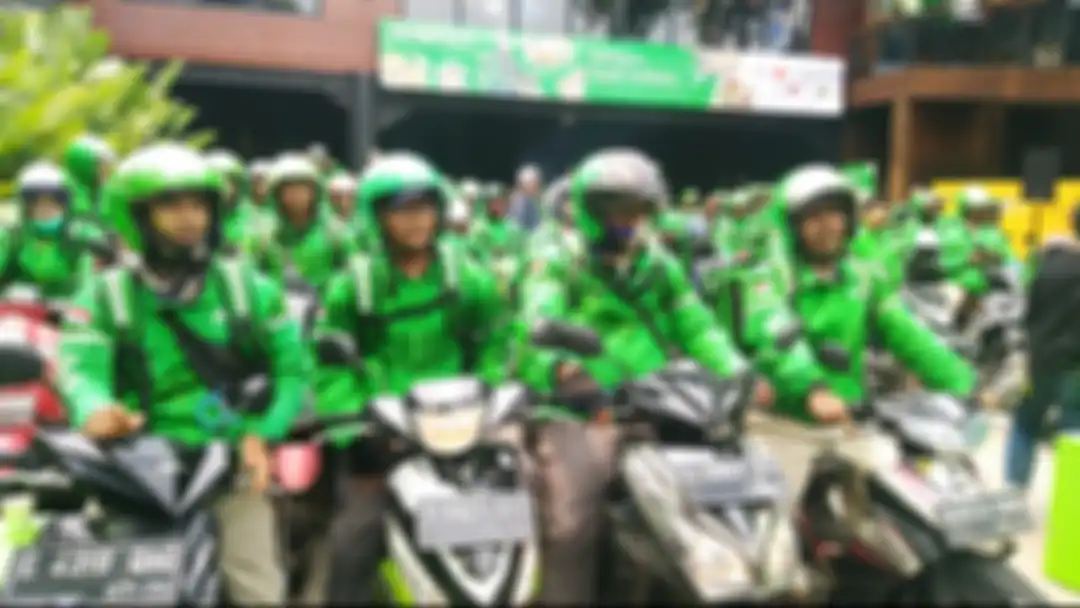 Driver Grab yang membantu berjalannya program gerakan JanganLupaMakan pada Jumat (17/1)