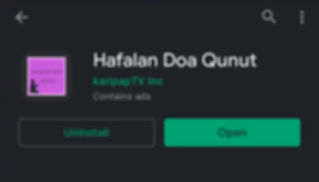 Aplikasi Hafalan Doa Qunut di Google Play Store untuk pengguna HP Android.