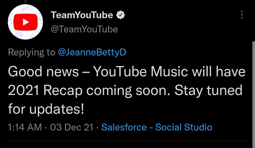 YouTube Music 2021 Recap