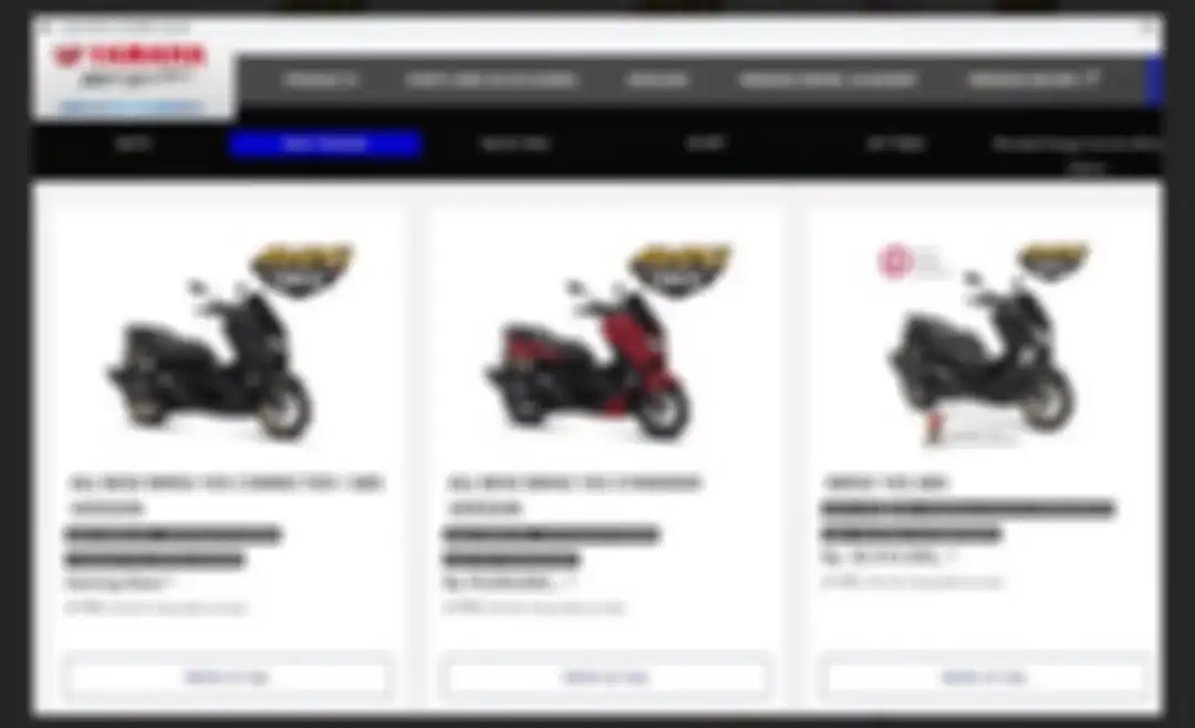 Capture dari web Yamaha Indonesia. Terlihat harga Yamaha All New NMAX