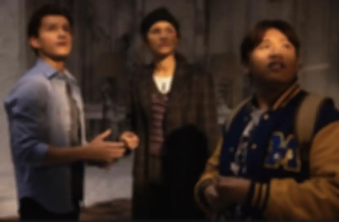 Tom Holland sebagai Peter Parker, Zendaya sebagai MJ, Jacob Batalon sebagai Ned