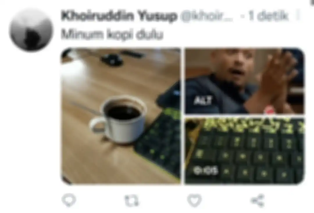 Tampilang tweet Twitter dengan fitur baru yang dapat menggabungkan berbagai media dalam satu tweet.