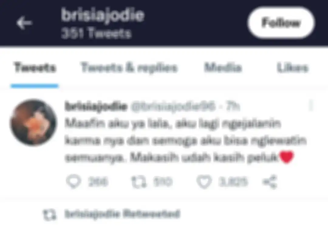 Tweet Brisia Jodie minta maaf pada Marion Jola.