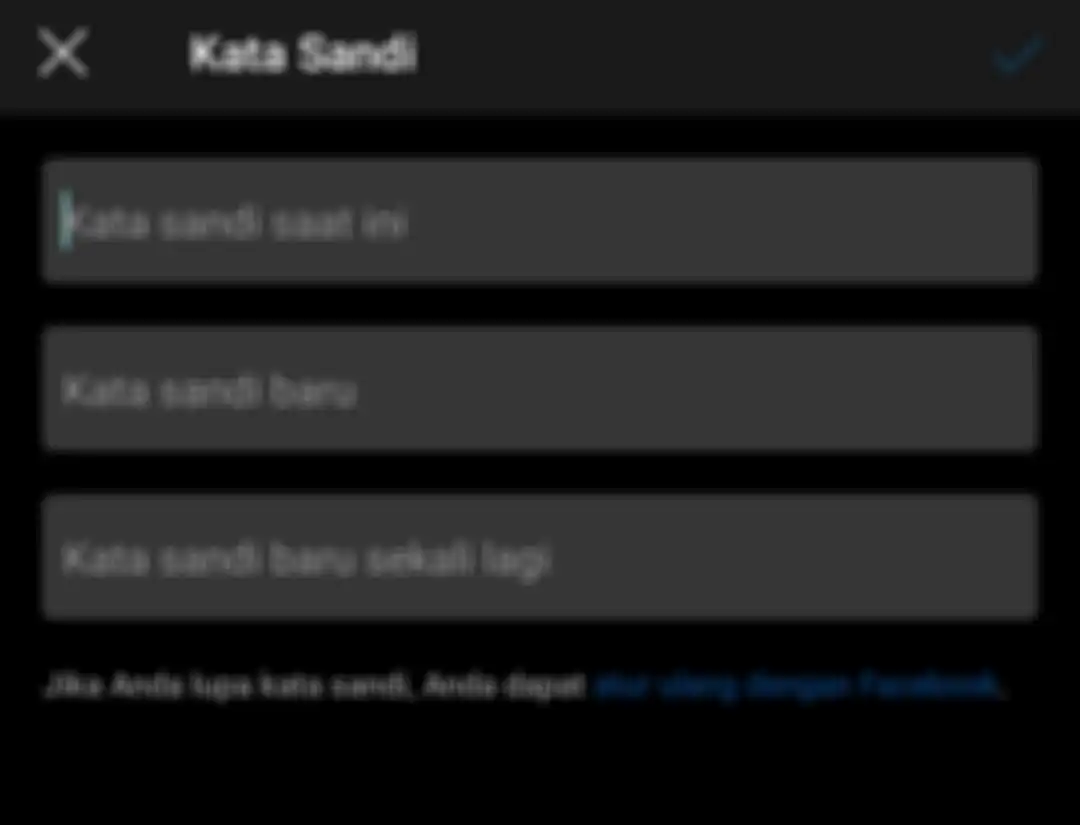 Tampilan kolom untuk cara ganti password Instagram di Android dan iOS