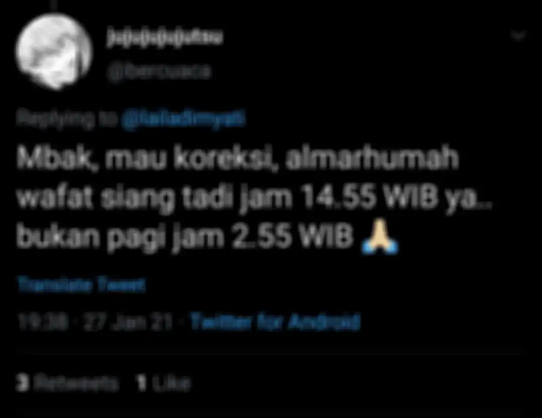 Salah satu kolega meralat waktu wafat Nunuk Nuraini