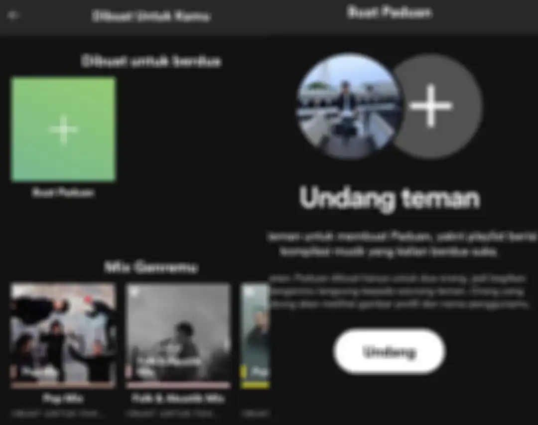 Cara buat playlist Spotify Blend.