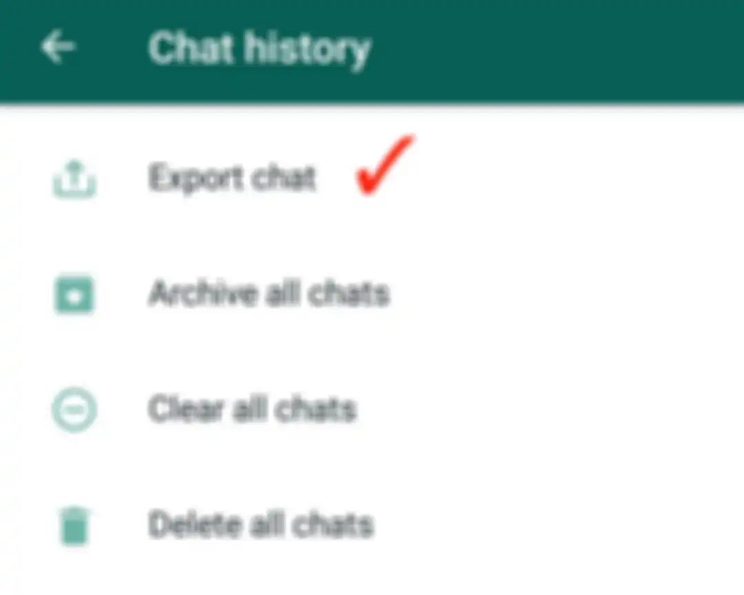 Settings > Chats > Chat History > Export Chat.