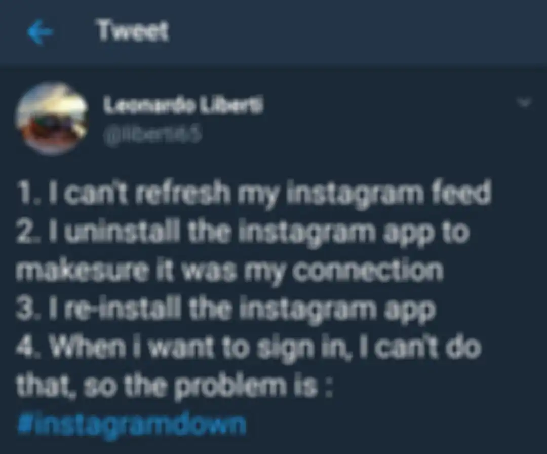 instagram down hari ini