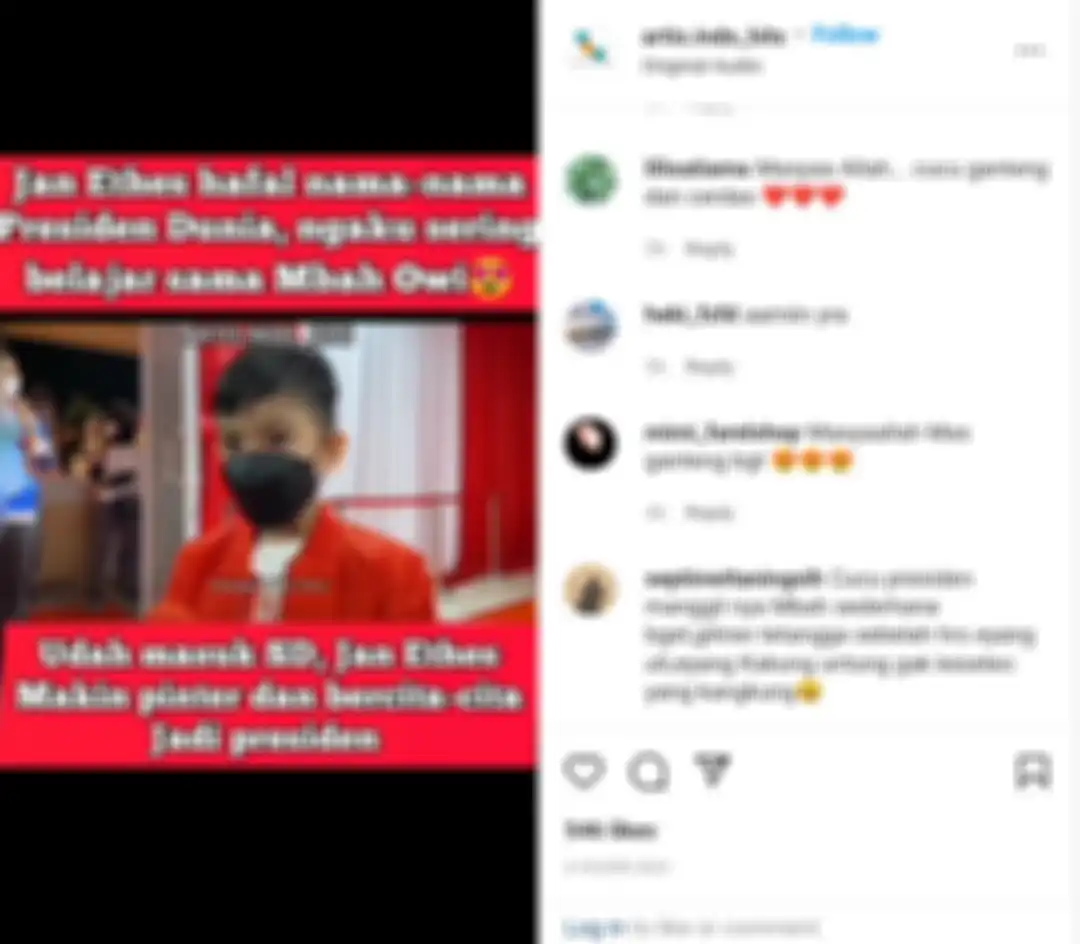 Jan Ethes ingin menjadi presiden seperti sang kakek, Jokowi.