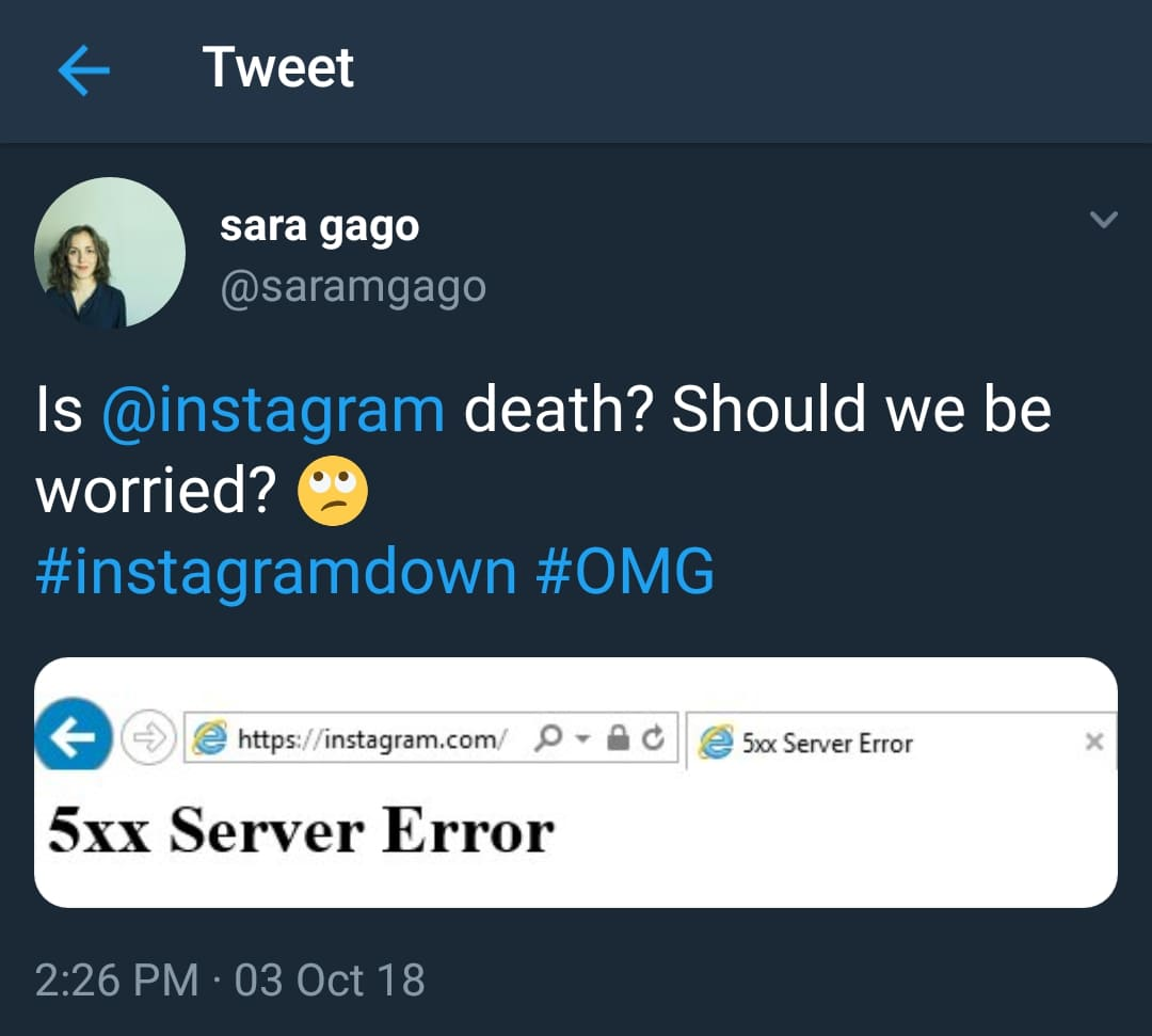 instagram down hari ini
