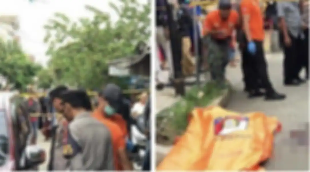 Foto olah TKP pembunuhan sopir taksi online yang dilakukan anggota Densus 88 Bripda HS.