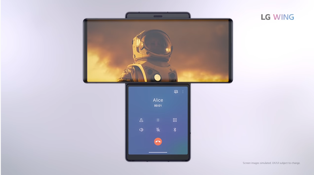 Penggunaan Swivel Mode di LG Wing.